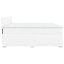 vidaXL fehér műbőr rugós ágy matraccal 200 x 200 cm