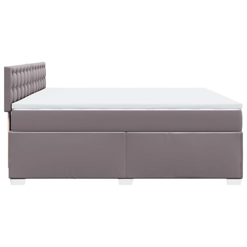 vidaXL szürke műbőr rugós ágy matraccal 200 x 200 cm