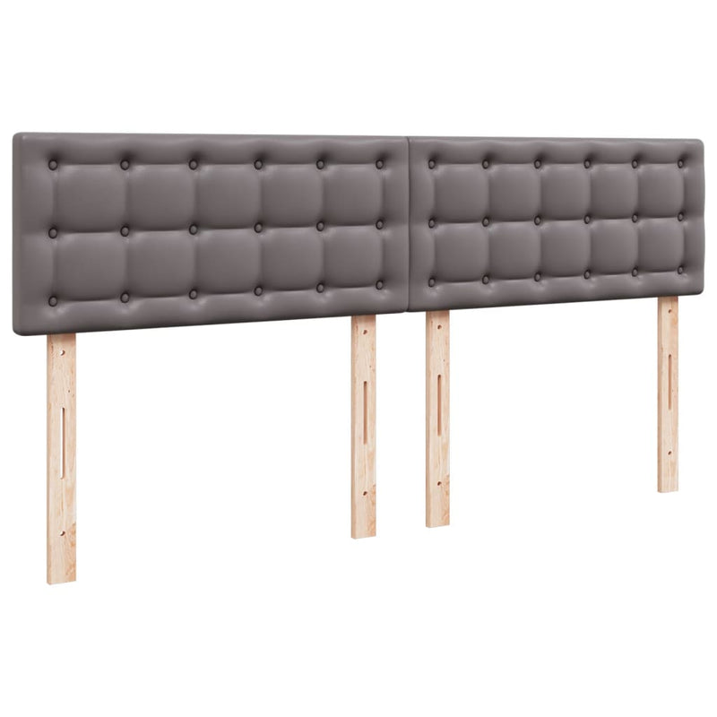 vidaXL szürke műbőr rugós ágy matraccal 200 x 200 cm
