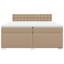 vidaXL cappuccino színű műbőr rugós ágy matraccal 200 x 200 cm