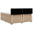 vidaXL cappuccino színű műbőr rugós ágy matraccal 200 x 200 cm