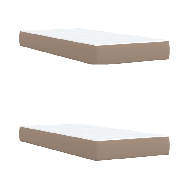 vidaXL cappuccino színű műbőr rugós ágy matraccal 200 x 200 cm