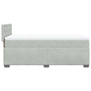 vidaXL világosszürke bársony rugós ágy matraccal 80 x 200 cm