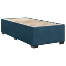 vidaXL sötétkék bársony rugós ágy matraccal 80 x 200 cm