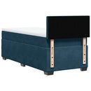 vidaXL sötétkék bársony rugós ágy matraccal 80 x 200 cm