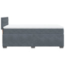 vidaXL sötétszürke bársony rugós ágy matraccal 90x190 cm
