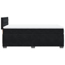 vidaXL fekete bársony rugós ágy matraccal 90x190 cm