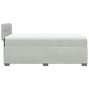 vidaXL világosszürke bársony rugós ágy matraccal 90x190 cm
