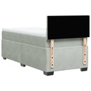 vidaXL világosszürke bársony rugós ágy matraccal 90x190 cm