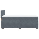 vidaXL sötétszürke bársony rugós ágy matraccal 90 x 200 cm