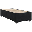 vidaXL fekete bársony rugós ágy matraccal 90 x 200 cm