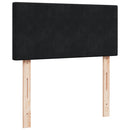 vidaXL fekete bársony rugós ágy matraccal 90 x 200 cm