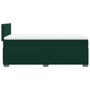 vidaXL sötétzöld bársony rugós ágy matraccal 90 x 200 cm
