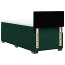 vidaXL sötétzöld bársony rugós ágy matraccal 90 x 200 cm