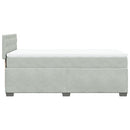 vidaXL világosszürke bársony rugós ágy matraccal 90 x 200 cm