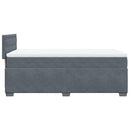 vidaXL sötétszürke bársony rugós ágy matraccal 90 x 200 cm
