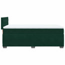 vidaXL sötétzöld bársony rugós ágy matraccal 90 x 200 cm