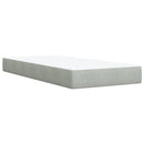 vidaXL világosszürke bársony rugós ágy matraccal 90 x 200 cm