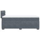 vidaXL sötétszürke bársony rugós ágy matraccal 90 x 200 cm