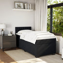 vidaXL fekete bársony rugós ágy matraccal 90 x 200 cm