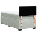 vidaXL világosszürke bársony rugós ágy matraccal 90 x 200 cm