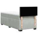vidaXL világosszürke bársony rugós ágy matraccal 100 x 200 cm