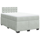 vidaXL világosszürke bársony rugós ágy matraccal 120 x 190 cm
