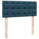 vidaXL sötétkék bársony rugós ágy matraccal 120x190 cm