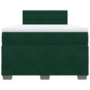 vidaXL sötétzöld bársony rugós ágy matraccal 120 x 200 cm