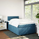 vidaXL sötétkék bársony rugós ágy matraccal 120 x 200 cm