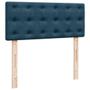 vidaXL sötétkék bársony rugós ágy matraccal 120 x 200 cm