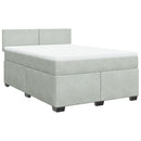 vidaXL világosszürke bársony rugós ágy matraccal 140x190 cm