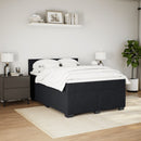 vidaXL fekete bársony rugós ágy matraccal 140 x 190 cm