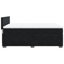 vidaXL fekete bársony rugós ágy matraccal 140 x 190 cm