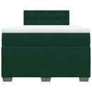vidaXL sötétzöld bársony rugós ágy matraccal 140x190 cm
