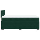 vidaXL sötétzöld bársony rugós ágy matraccal 140x190 cm