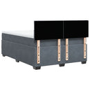 vidaXL sötétszürke bársony rugós ágy matraccal 140x190 cm