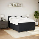 vidaXL fekete bársony rugós ágy matraccal 140 x 190 cm