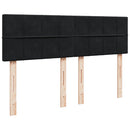 vidaXL fekete bársony rugós ágy matraccal 140 x 190 cm