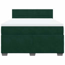 vidaXL sötétzöld bársony rugós ágy matraccal 140x190 cm