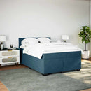 vidaXL sötétkék bársony rugós ágy matraccal 140x190 cm