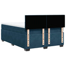 vidaXL sötétkék bársony rugós ágy matraccal 140x190 cm
