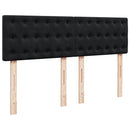 vidaXL fekete bársony rugós ágy matraccal 140 x 190 cm