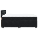 vidaXL fekete bársony rugós ágy matraccal 140 x 190 cm