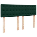 vidaXL sötétzöld bársony rugós ágy matraccal 140x190 cm