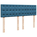 vidaXL sötétkék bársony rugós ágy matraccal 140x190 cm