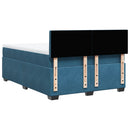 vidaXL sötétkék bársony rugós ágy matraccal 140x190 cm