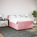 vidaXL rózsaszín bársony rugós ágy matraccal 120 x 200 cm