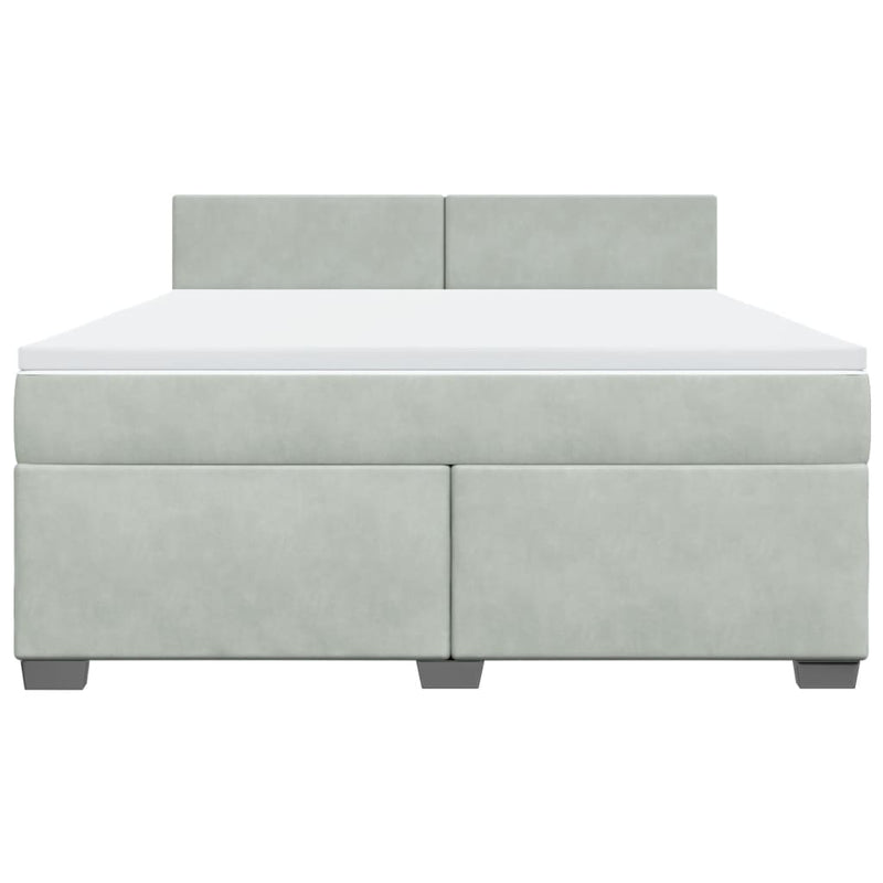 vidaXL világosszürke bársony rugós ágy matraccal 180x200 cm