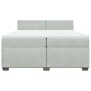 vidaXL világosszürke bársony rugós ágy matraccal 200x200 cm